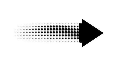 Black pixel arrow. Gradient logo design. Vector Stock Illustration