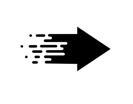 Black pixel arrow. Gradient logo design. Vector Stock Illustration