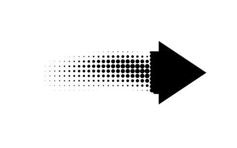 Black pixel arrow. Gradient logo design. Vector Stock Illustration