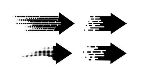 Black pixel arrow. Gradient logo design. Vector Stock Illustration