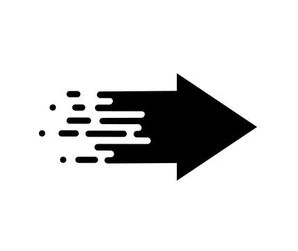 Black pixel arrow. Gradient logo design. Vector Stock Illustration