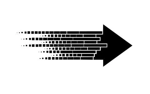 Black pixel arrow. Gradient logo design. Vector Stock Illustration