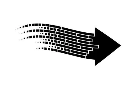 Black pixel arrow. Gradient logo design. Vector Stock Illustration