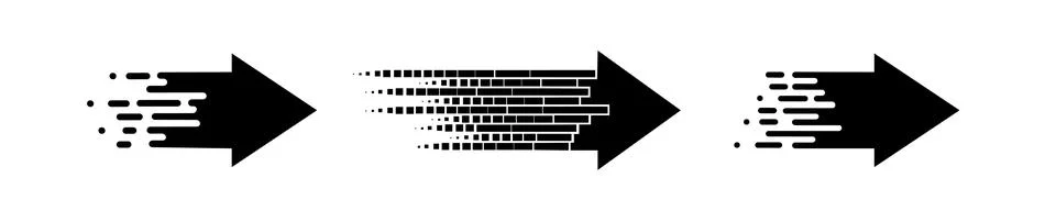 Black pixel arrow. Gradient logo design. Vector Stock Illustration