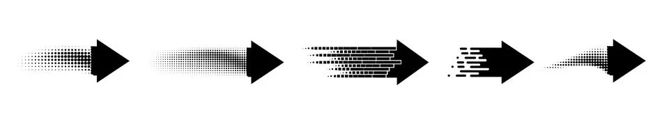 Black pixel arrow. Gradient logo design. Vector Stock Illustration