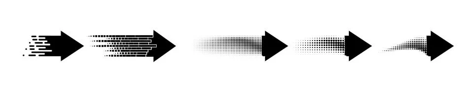 Black pixel arrow. Gradient logo design. Vector Stock Illustration