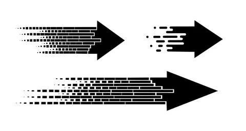 Black pixel arrow. Gradient logo design. Vector Stock Illustration