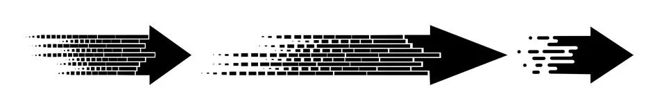 Black pixel arrow. Gradient logo design. Vector Stock Illustration