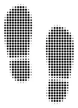 Black Pixel Boot Footprints Icon Stock Illustration