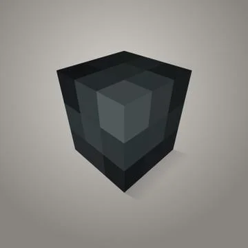 Black pixel cube Stock Illustration