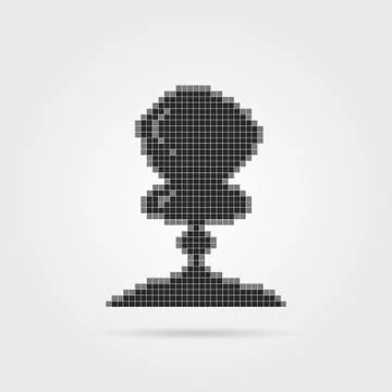 Black pixel explosion icon Illustrazione stock