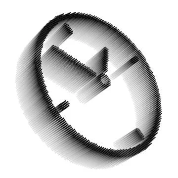 Black pixel icon-like image of clock Stock Illustration