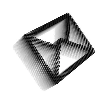 Black pixel icon-like image of closed mail envelope Ilustração Stock