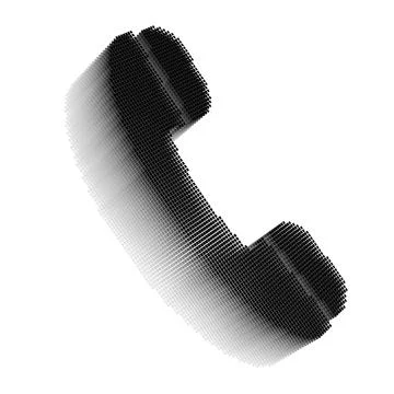 Black pixel icon-like image of handset Stock Illustration