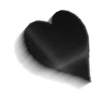 Black pixel icon-like  image of heart Stock Illustration