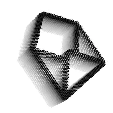 Black pixel icon-like image of opened mail envelope Stock Illustration