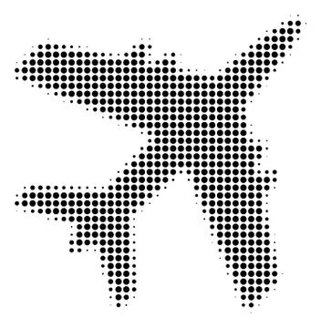 Black Pixel Jet Plane Icon Ilustração Stock