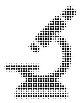 Black Pixel Microscope Icon Stock Illustration