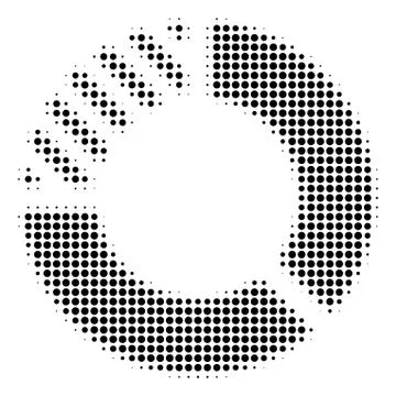 Black Pixel Pie Chart Icon Stock Illustration