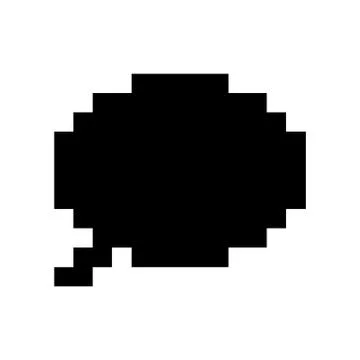 Black pixel speech bubble Stock Illustration