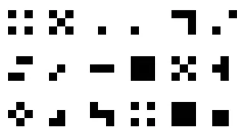 Black pixel square animation on white screen. looping video Stock Footage 242099912