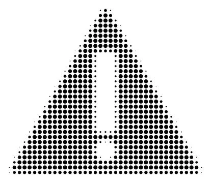Black Pixel Warning Icon Stock Illustration