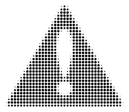 Black Pixel Warning Icon Stock Illustration