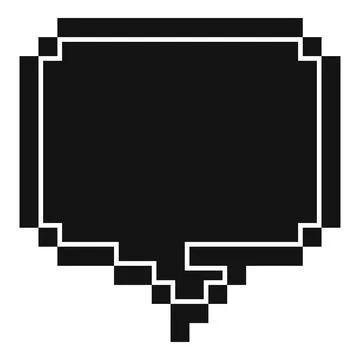 Black pixelated speech bubble representing digital communication Stock Illustration