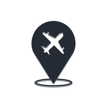 Black Plane icon isolated on white background. Flying airplane icon. Airlin.. Stock Illustration