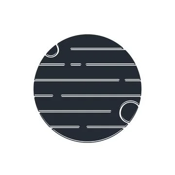 Black Planet icon isolated on white background.  Vector Stock Illustration