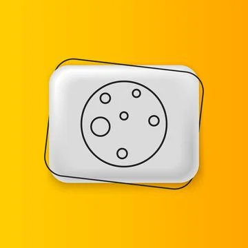 Black Planet Mars icon isolated on yellow background. Silver rectangle butt.. イラスト素材