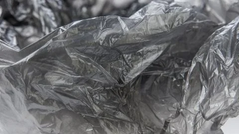 Black Plastic bag close-up. Background texture Foto stock