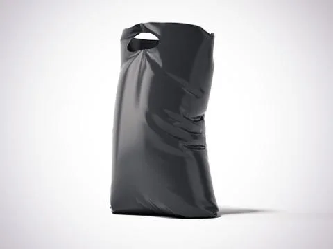 Black plastic bag in a studio. 3d renderign 库存插图