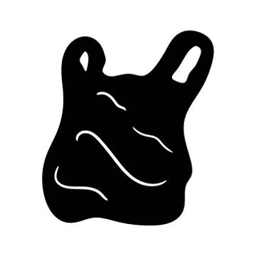 Black plastic bag vector graphic design illustration template Stock Illustration