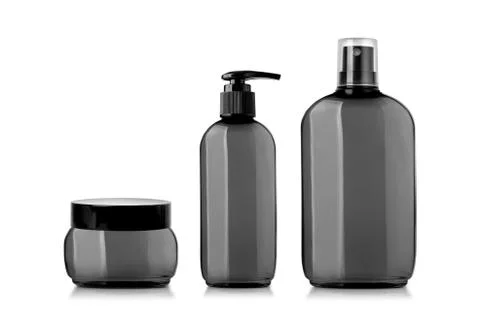 Black plastic bottle Stock Photos