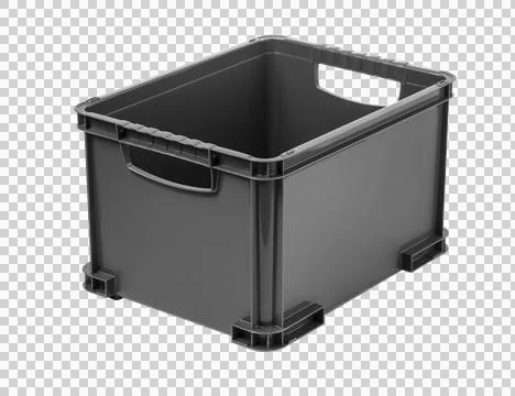 Black plastic box isolated Stock Photos