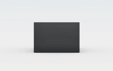Black plastic box tray front view Stock Illustration