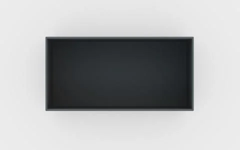 Black plastic box tray top view Stock Illustration