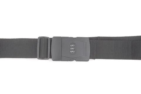 Black plastic buckle on strap Stock Photos