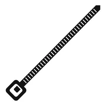 Black plastic cable tie fastener icon vector Stock Illustration