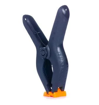 Black plastic clamp Stock Photos