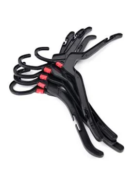 Black plastic clothes hanger 스톡 사진