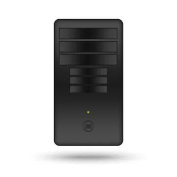 Black plastic computer case icon Illustrazione stock