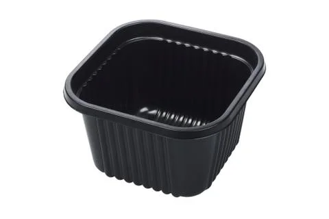 Black plastic container Stock Photos