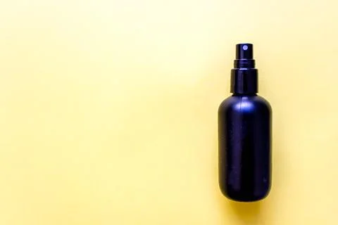 Black plastic containers made from recycled plastic and reused for cosmetics  Stock Photos