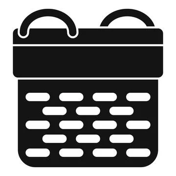 Black plastic empty basket icon, simple style Stock Illustration