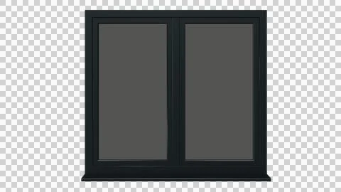 Black plastic euro window on isolated background Illustration