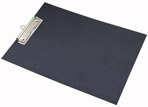 Black plastic folder clipboard isolated on white Stock Photos