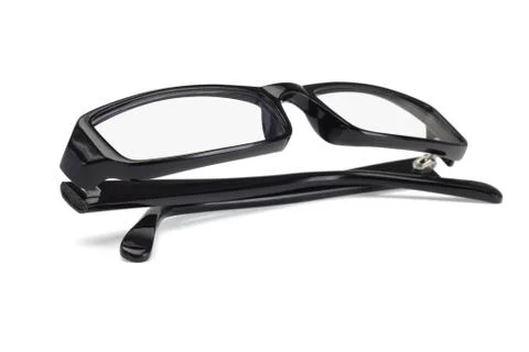 Black plastic frame spectacles Stock Photos