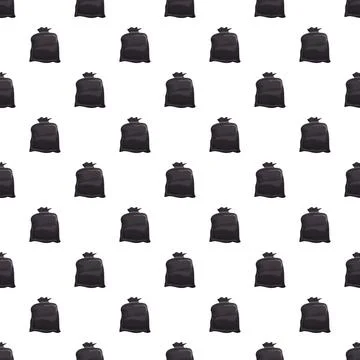Black plastic garbage bags seamless pattern Stock Illustration
